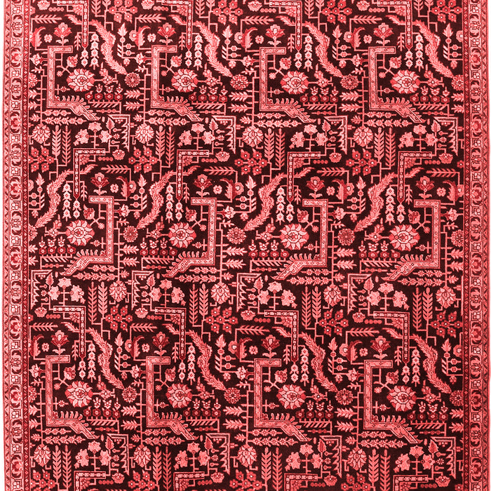 Machine Washable Persian Red Traditional Rug, wshtr1077red