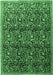 Machine Washable Persian Emerald Green Traditional Area Rugs, wshtr1077emgrn