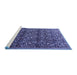 Sideview of Machine Washable Persian Blue Traditional Rug, wshtr1077blu