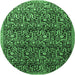 Round Persian Emerald Green Traditional Rug, tr1077emgrn