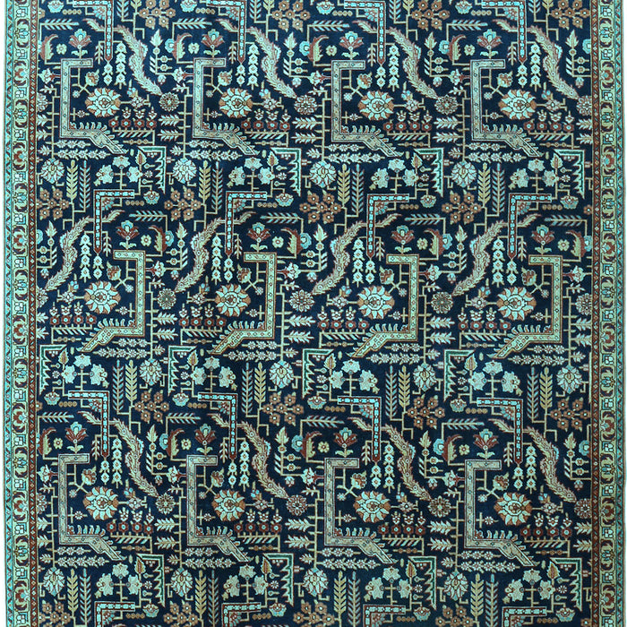 Machine Washable Persian Light Blue Traditional Rug, wshtr1077lblu
