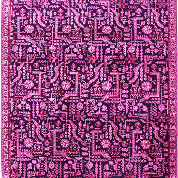Machine Washable Persian Pink Traditional Rug, wshtr1077pnk