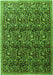 Serging Thickness of Machine Washable Persian Green Traditional Area Rugs, wshtr1077grn