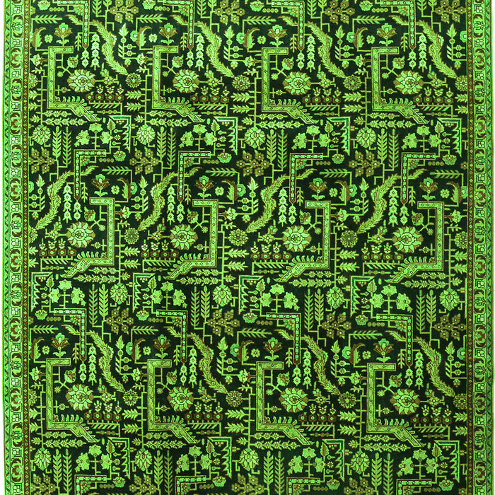 Serging Thickness of Machine Washable Persian Green Traditional Area Rugs, wshtr1077grn