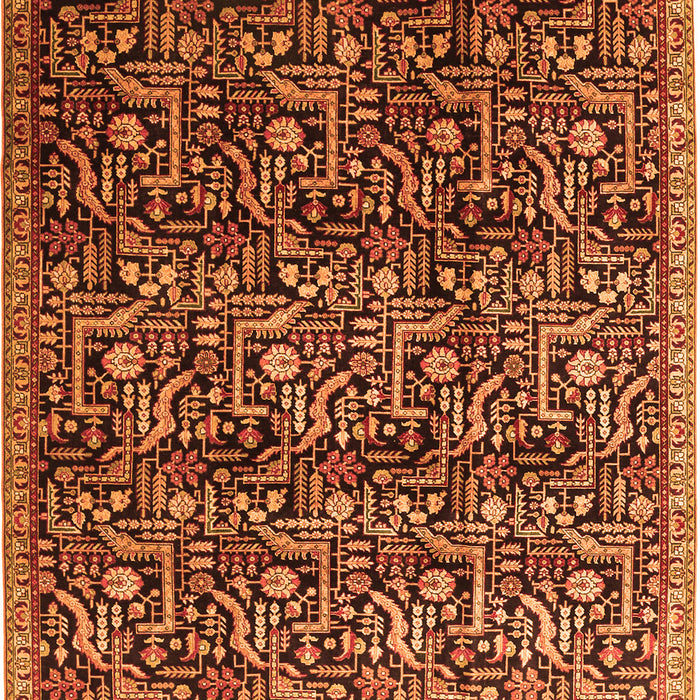 Serging Thickness of Machine Washable Persian Orange Traditional Area Rugs, wshtr1077org