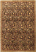 Machine Washable Persian Brown Traditional Rug, wshtr1077brn