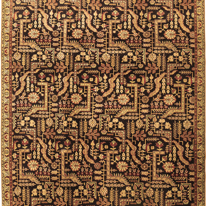 Machine Washable Persian Brown Traditional Rug, wshtr1077brn
