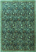 Machine Washable Persian Turquoise Traditional Area Rugs, wshtr1077turq