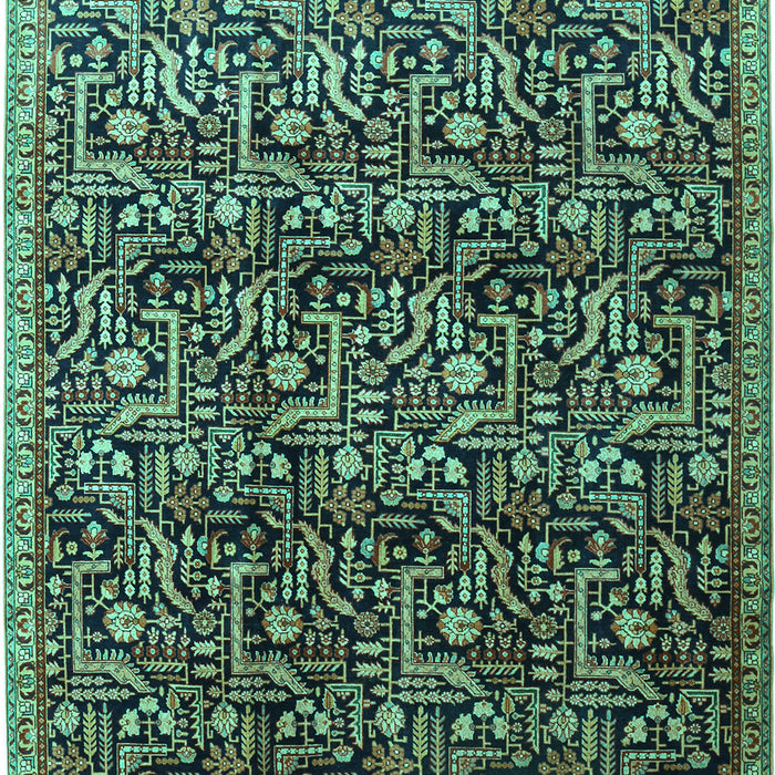 Machine Washable Persian Turquoise Traditional Area Rugs, wshtr1077turq