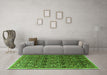 Machine Washable Persian Green Traditional Area Rugs in a Living Room,, wshtr1077grn