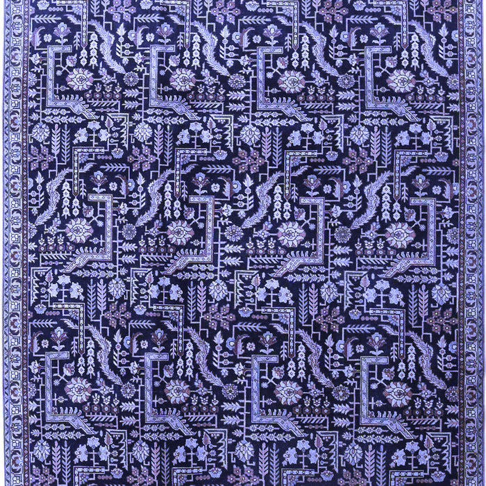 Machine Washable Persian Blue Traditional Rug, wshtr1077blu