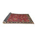 Sideview of Traditional Orange Salmon Pink Persian Rug, tr1078