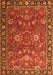 Serging Thickness of Machine Washable Persian Orange Traditional Area Rugs, wshtr1078org