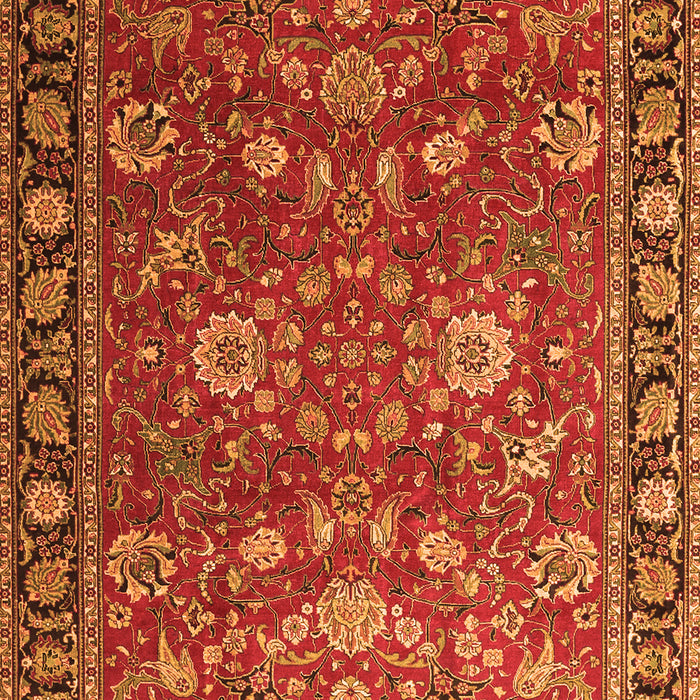 Serging Thickness of Machine Washable Persian Orange Traditional Area Rugs, wshtr1078org