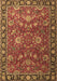 Machine Washable Persian Brown Traditional Rug, wshtr1078brn