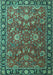 Machine Washable Persian Turquoise Traditional Area Rugs, wshtr1078turq