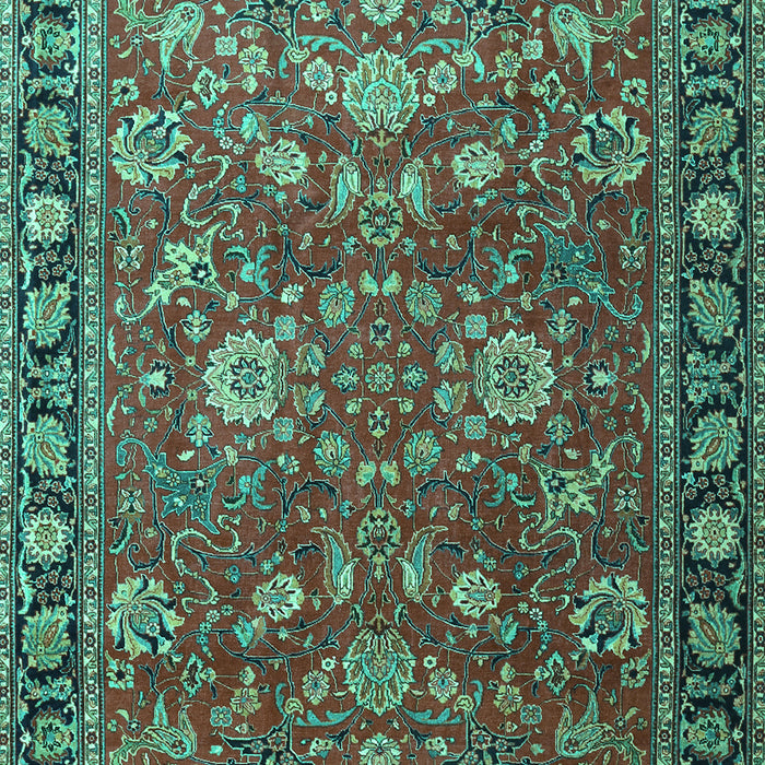 Machine Washable Persian Turquoise Traditional Area Rugs, wshtr1078turq
