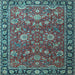 Square Persian Light Blue Traditional Rug, tr1078lblu