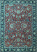 Machine Washable Persian Light Blue Traditional Rug, wshtr1078lblu