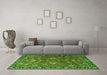 Machine Washable Persian Green Traditional Area Rugs in a Living Room,, wshtr1078grn