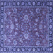 Square Persian Blue Traditional Rug, tr1078blu