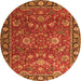 Machine Washable Persian Orange Traditional Area Rugs, wshtr1078org