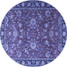 Round Persian Blue Traditional Rug, tr1078blu