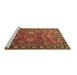 Sideview of Machine Washable Persian Brown Traditional Rug, wshtr1078brn