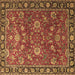 Square Machine Washable Persian Brown Traditional Rug, wshtr1078brn