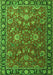 Serging Thickness of Machine Washable Persian Green Traditional Area Rugs, wshtr1078grn