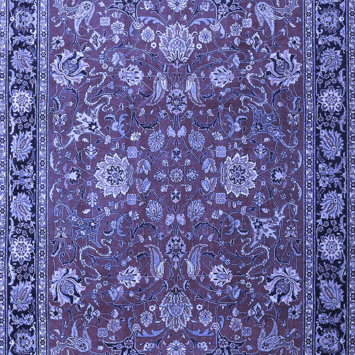 Machine Washable Persian Blue Traditional Rug, wshtr1078blu