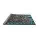 Sideview of Machine Washable Persian Light Blue Traditional Rug, wshtr1078lblu