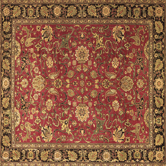 Square Persian Brown Traditional Rug, tr1078brn