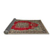 Sideview of Traditional Saffron Red Medallion Rug, tr1079