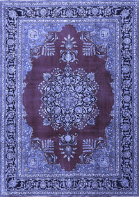 Medallion Blue Traditional Rug, tr1079blu