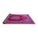 Sideview of Medallion Pink Traditional Rug, tr1079pnk