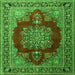 Serging Thickness of Medallion Green Traditional Rug, tr1079grn