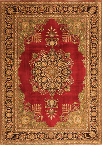 Medallion Orange Traditional Rug, tr1079org