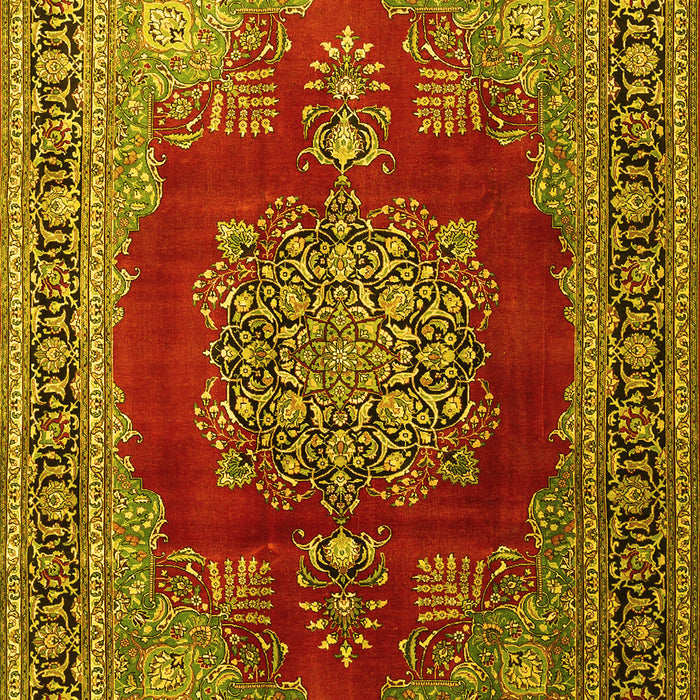 Medallion Yellow Traditional Rug, tr1079yw