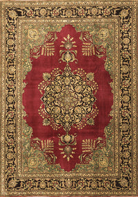 Medallion Brown Traditional Rug, tr1079brn