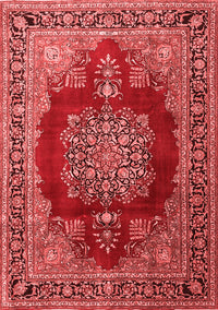 Medallion Red Traditional Rug, tr1079red