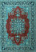 Medallion Light Blue Traditional Rug, tr1079lblu