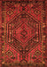 Serging Thickness of Machine Washable Persian Orange Traditional Area Rugs, wshtr107org