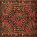 Square Machine Washable Persian Brown Traditional Rug, wshtr107brn