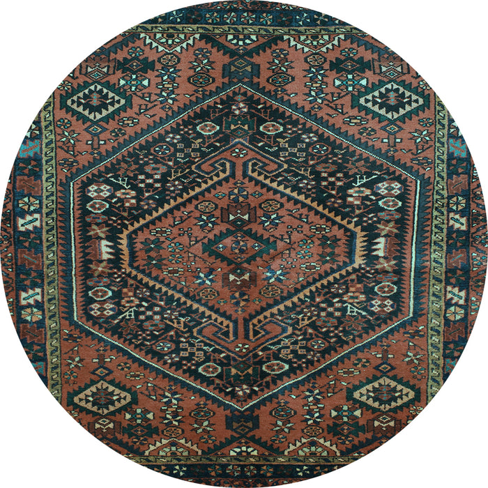 Round Persian Light Blue Traditional Rug, tr107lblu