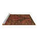 Sideview of Machine Washable Persian Brown Traditional Rug, wshtr107brn