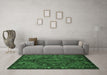 Machine Washable Persian Emerald Green Traditional Area Rugs in a Living Room,, wshtr107emgrn