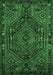 Machine Washable Persian Emerald Green Traditional Area Rugs, wshtr107emgrn