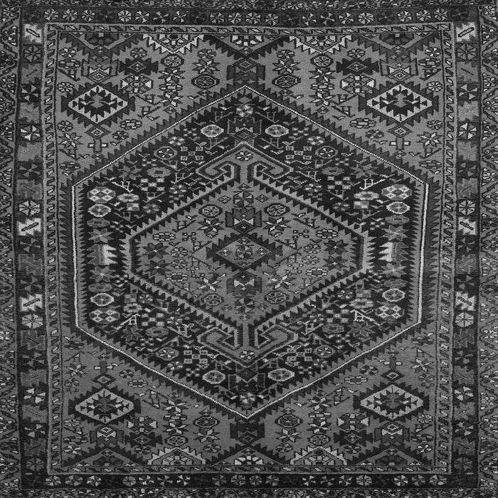 Round Machine Washable Persian Gray Traditional Rug, wshtr107gry