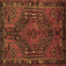 Square Persian Brown Traditional Rug, tr107brn